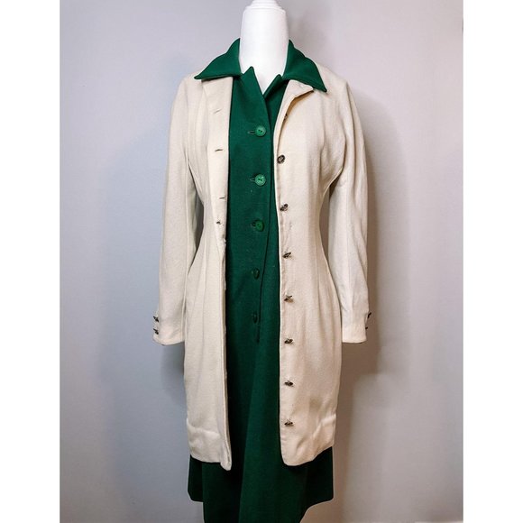 Vintage Cream Detail Button Princess Coat - Picture 3 of 16